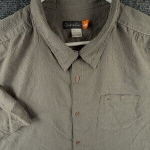 Quiksilver Quicksilver Button Up Shirt Men Short Sleeve Rayon Blend 2XL Green